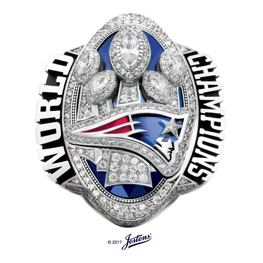 The Patriots’ fifth Super Bowl ring, with 283 diamonds. (Photo courtesy of Jostens)