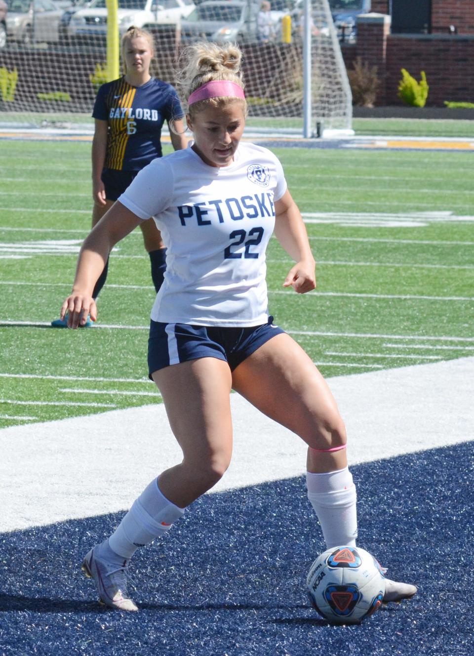 Petoskey's Emma Nicholson played throughout the field and closes her season with All-State recognition.