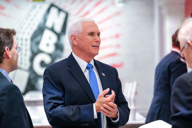 MEET THE PRESS — Pictured: Former Vice President Mike Pence appears on “Meet the Press” in Washington D.C., Sunday Oct. 22, 2023. — (