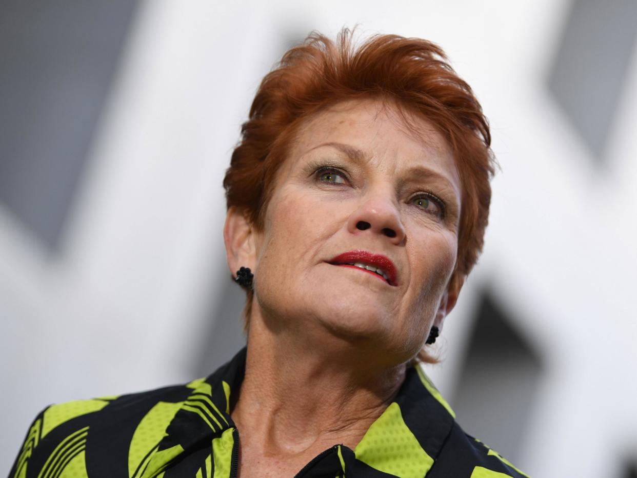 One Nation Leader Senator Pauline Hanson previously called for boycotts of halal-friendly foods: EPA