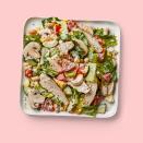 <p>This healthy chopped salad is a great way to use up leftover cooked chicken. You can reserve the remaining hard-boiled egg half for a snack.</p>