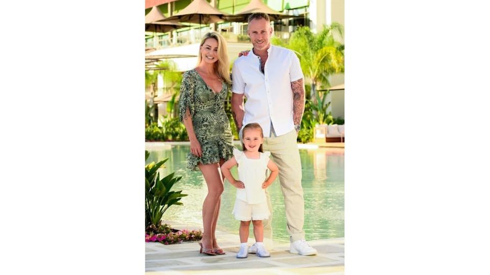 Ola and James Jordan on holiday with daughter Ella