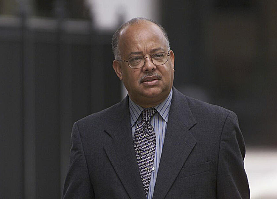 FILE --Attorney I.S. Leevy Johnson, a former state legislature and the first black to lead the South Carolina Bar, is shown in this Sept. 11, 2001, file photo, leaving the Federal Courthouse in Columbia, S.C. The South Carolina General Assembly is expected Wednesday to elect a new state Supreme Court justice who who turn the now all-male high court into an all-white court.(AP Photo/Lou Krasky, File)