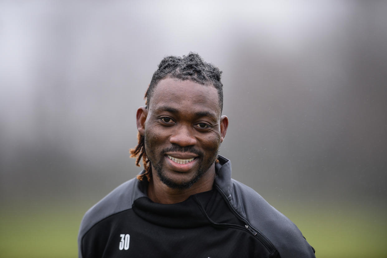 NEWCASTLE UPON TYNE, ENGLAND - JANUARY 28: Christian Atsu during the Newcastle United Training Session at the Newcastle United Training Centre on January 28, 2021 in Newcastle upon Tyne, England. (Photo by Serena Taylor/Newcastle United via Getty Images)