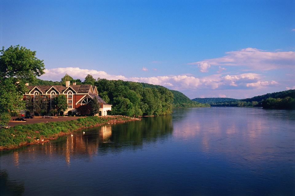 The Inn at Lambertville Station overlooks the Delaware River.