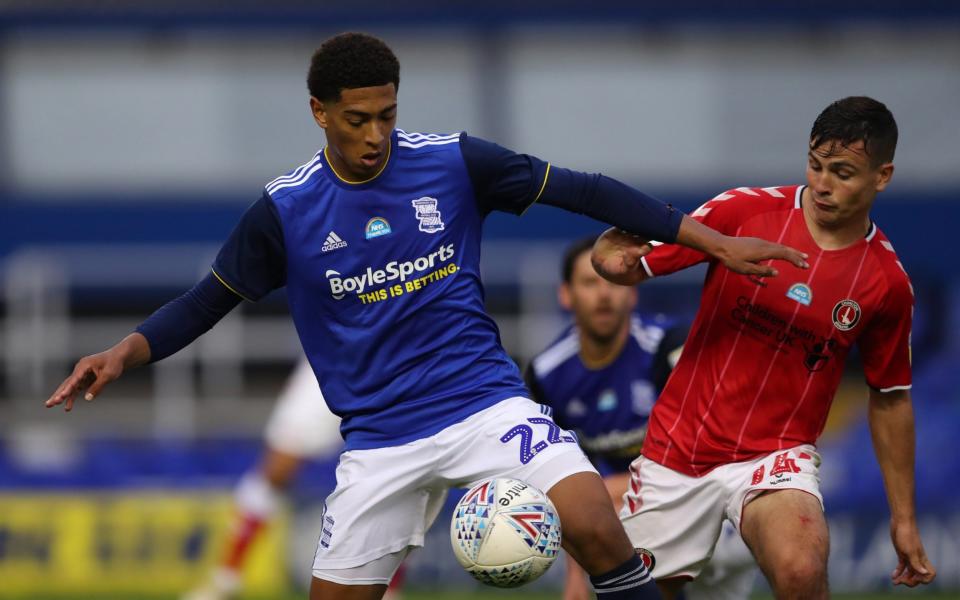 Jude Bellingham (left) in action against Charlton - GETTY IMAGES