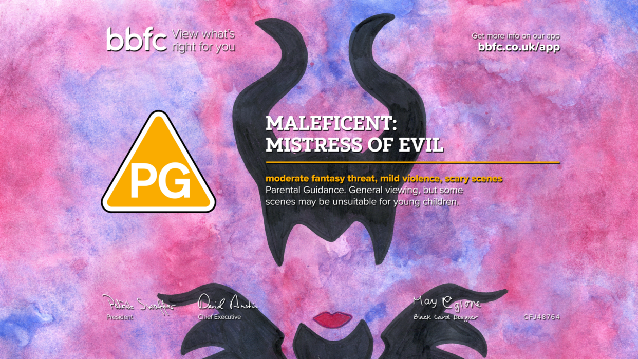 Maleficent: Mistress of Evil's custom Black Card (BBFC)