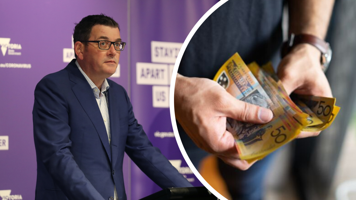 Victorian Premier Daniel Andrews is promising $1,500 to those who have to self-isolate at home due to the coronavirus. (Source: AAP, Getty)