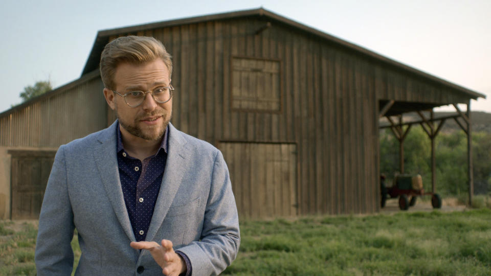 This image released by Netflix shows a scene from the limited series "The G Word with Adam Conover." (Netflix via AP)