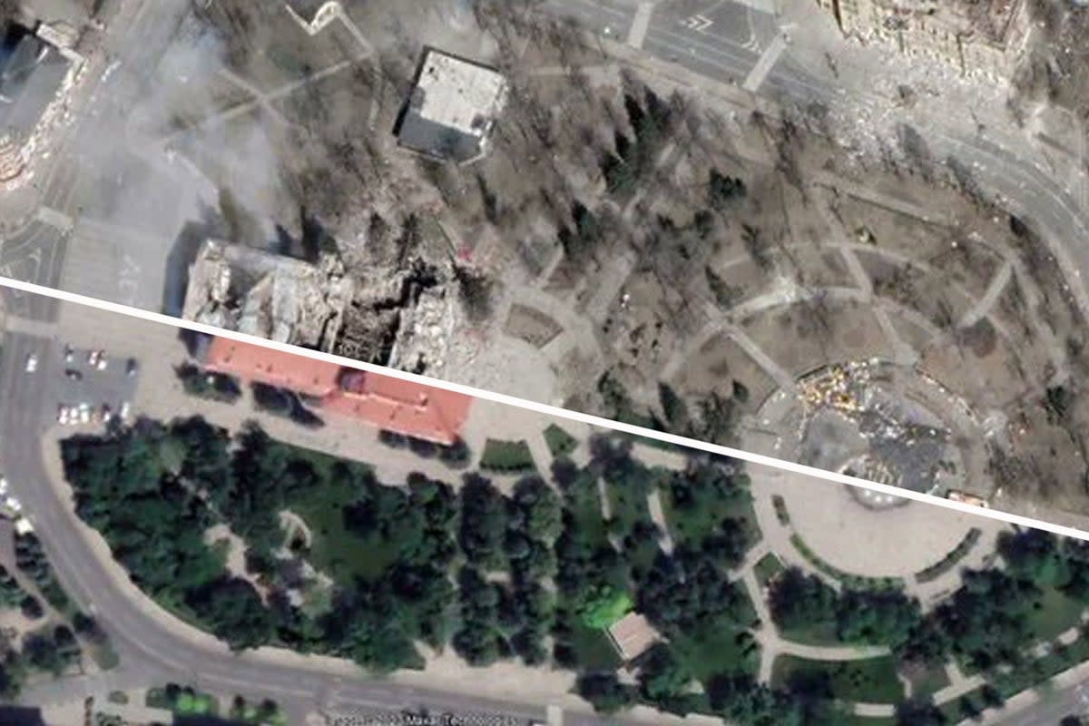 A Google Earth update of Mariupol now shows the devestation wrought on the city by Vladimir Putin’s invasion  (Google Earth)