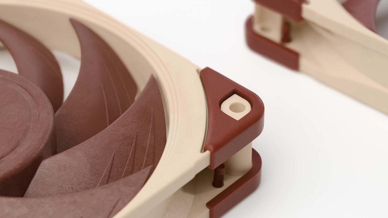  Image of Noctua NF-A12x25 fans zoomed in close. 