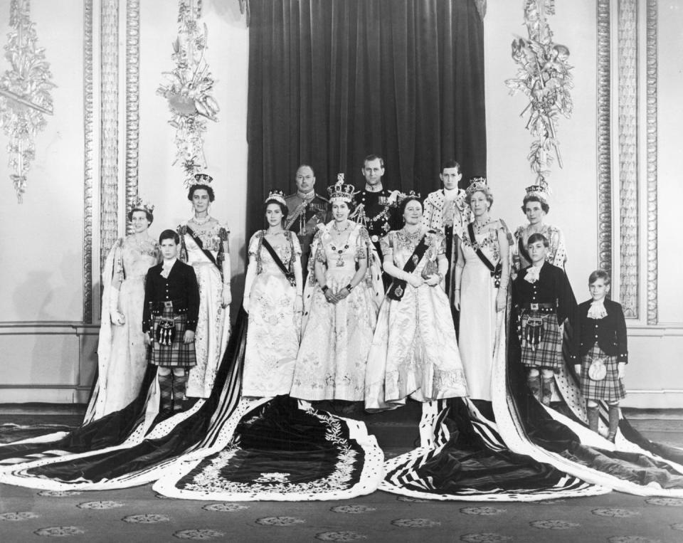 <p>The Duke of Kent also played a role in <a href="https://www.townandcountrymag.com/society/tradition/g40691104/queen-elizabeth-coronation-photos/" rel="nofollow noopener" target="_blank" data-ylk="slk:Queen Elizabeth's coronation;elm:context_link;itc:0;sec:content-canvas" class="link ">Queen Elizabeth's coronation</a>: After Prince Philip and his uncle Prince Henry, he was the third to play homage at her throne. </p>