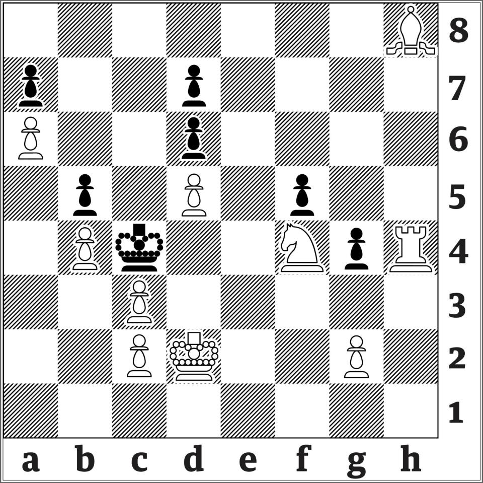 <span><strong>3927</strong> White mates in four moves (by Fritz Giegold, 1957). Just a single line of play with all Black’s replies forced, but you’ll do well to crack it in 10 minutes.</span><span>Photograph: Guardian</span>