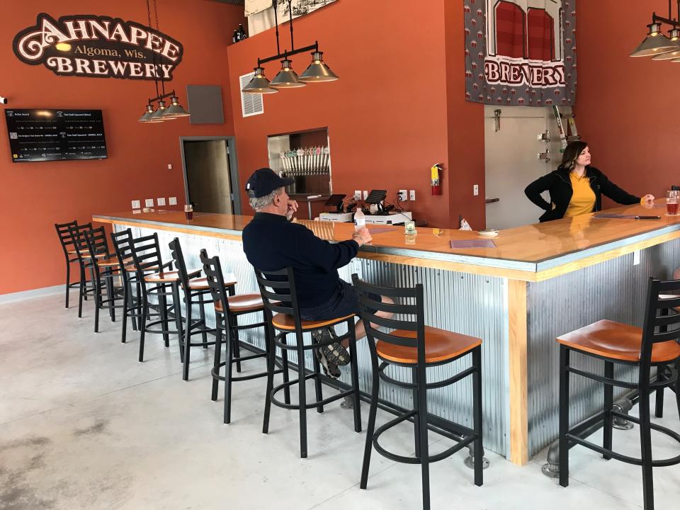 The bar area inside the new taproom for Ahnapee Brewery in Algoma. At about 1,400 square feet, the building is more than double the size of Ahnapee's previous Algoma space.