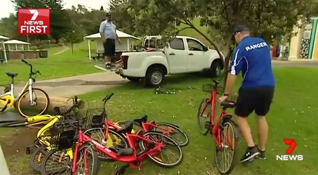 The bikes have been left abandoned. Source: 7 News