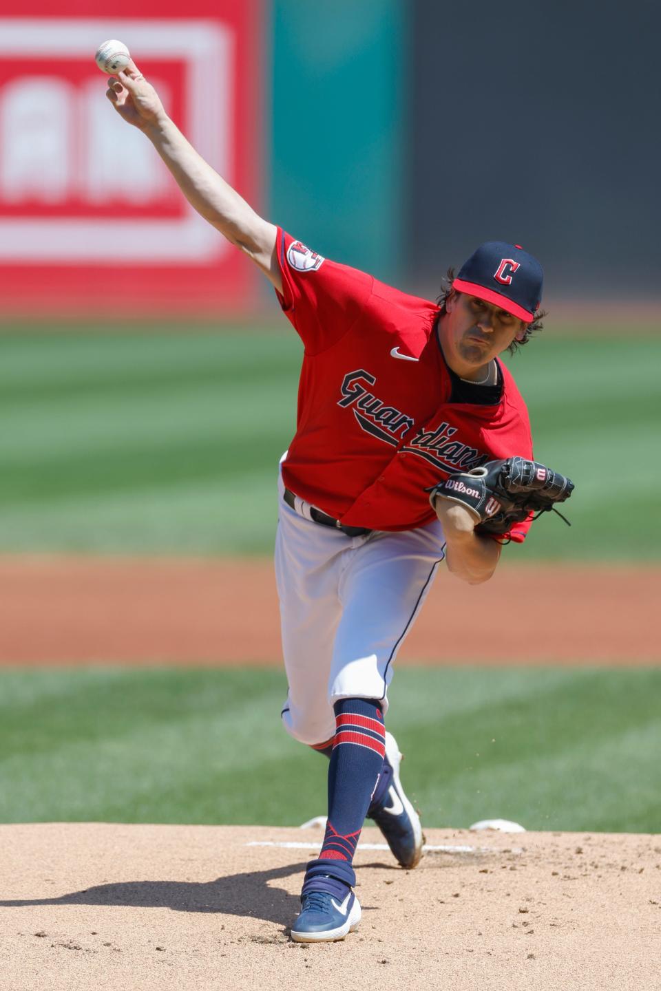 Guardians pitcher Cal Quantrill has delivered consistent quality starts, especially at home, since joining the rotation last season. [Ron Schwane/Associated Press]