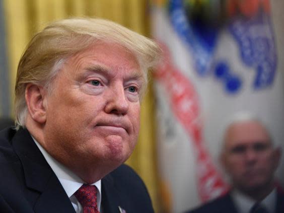 Donald Trump at the White House Oval Office with vice president Mike Pence (AP)