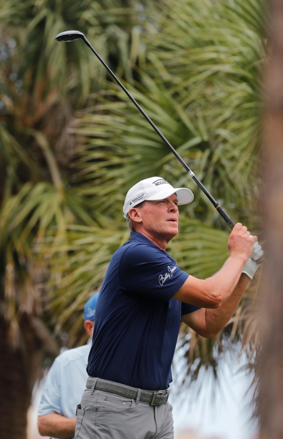 Steve Stricker tees off while participating in the The 2023 Chubb Classic Tournament at Tiburon Golf Club in Naples was Friday, Feb. 17, 2023. 