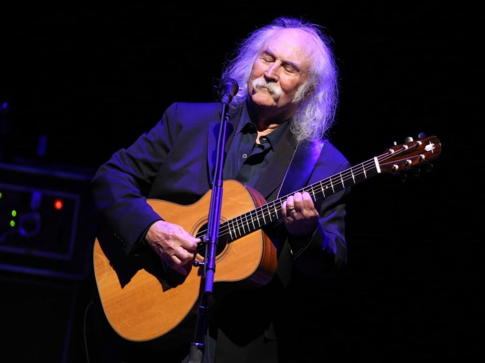 Musician David Crosby performs onstage on April 5, 2014, in Los Angeles. Crosby has died at the age of 81. (Imeh Akpanudosen/Getty Images for LUTB - image credit)