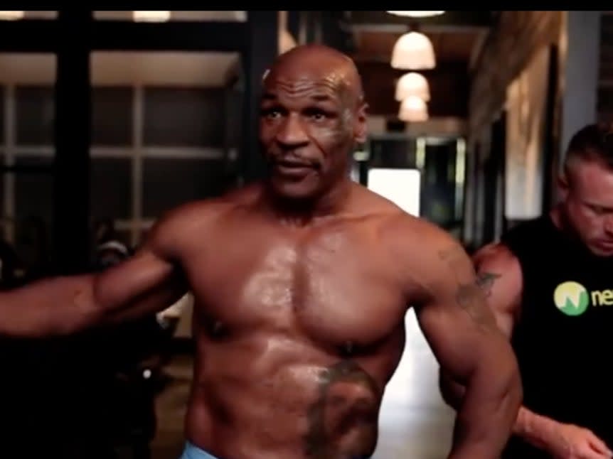 <p>Tyson has worked himself into shape for his return</p>MikeTyson