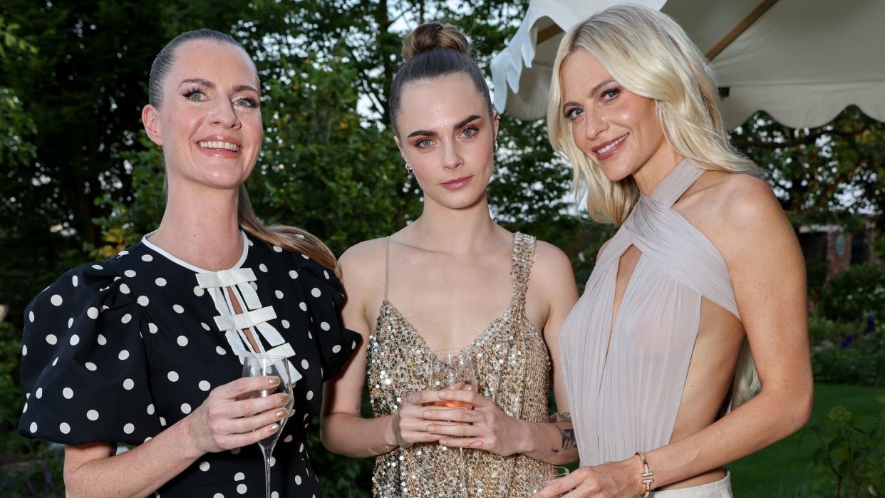 Chloe Delevingne, Cara Delevingne and Poppy Delevingne attend the launch of Della Vite Zero at The Roof Gardens on June 25, 2024 in London, England. (Photo by Dave Benett/Getty Images for Della Vite Zero)