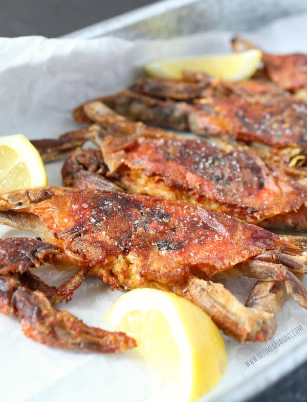 <strong>Get the <a href="http://www.nutmegnanny.com/2013/05/13/spicy-soft-shell-crab/" target="_blank">Spicy Soft-Shell Crab recipe</a> from Nutmeg Nanny</strong>