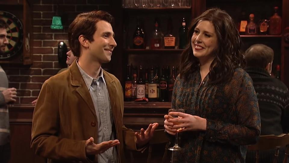 Kyle Mooney's character Tony flirting with a woman played by Vanessa Bayer