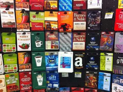 gift cards wall
