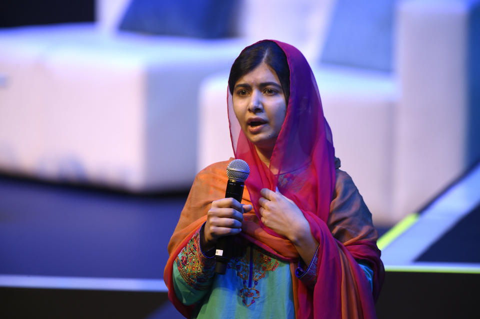 Nobel Peace Prize laureate Malala Yousafzai speaks in Mexico City on Sept. 1, 2017. (Photo: ALFREDO ESTRELLA/Getty Images)