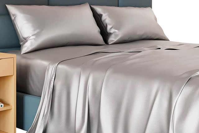 22 Momme Silk Sheet Sets | Mulberry Park Silks Steel Blue / 16 Pocket