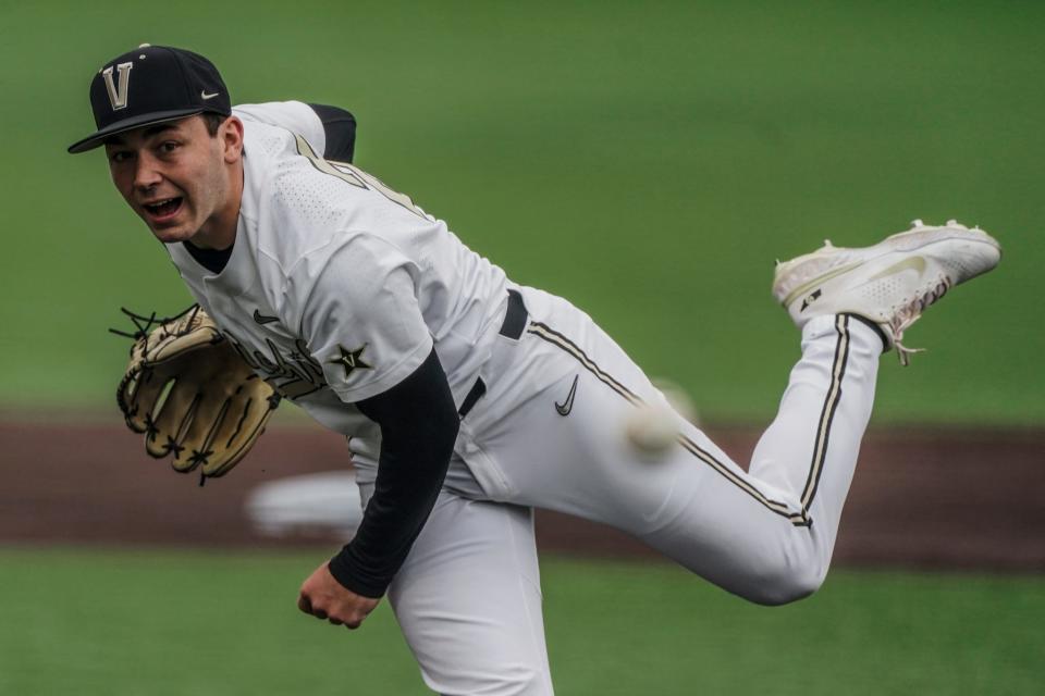 Carter Holton of Vanderbilt delivers a pitch this season.