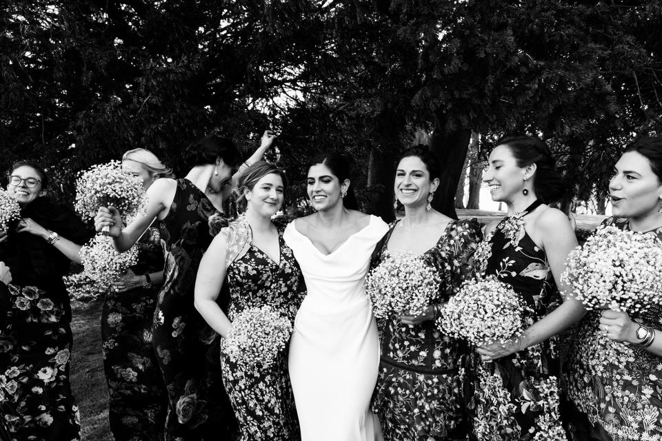 By the time we were ready for bridesmaid pictures, the wind had really picked up and it was quite cold. We definitely hustled through these pics, but the candids (like this one) are hilarious.