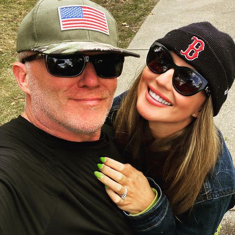 <p>Anthony Michael Hall Instagram</p> Anthony Michael Hall and Lucia Oskerova take a selfie.