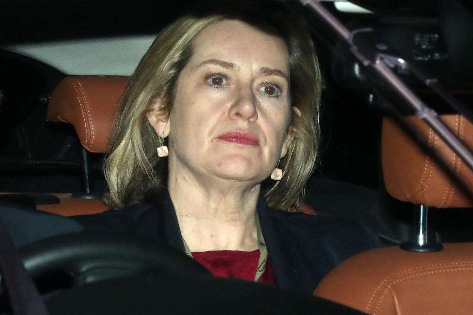 Amber Rudd pictured leaving Parliament on Wednesday (Daniel Leal-Olivas/AFP/Getty Images)