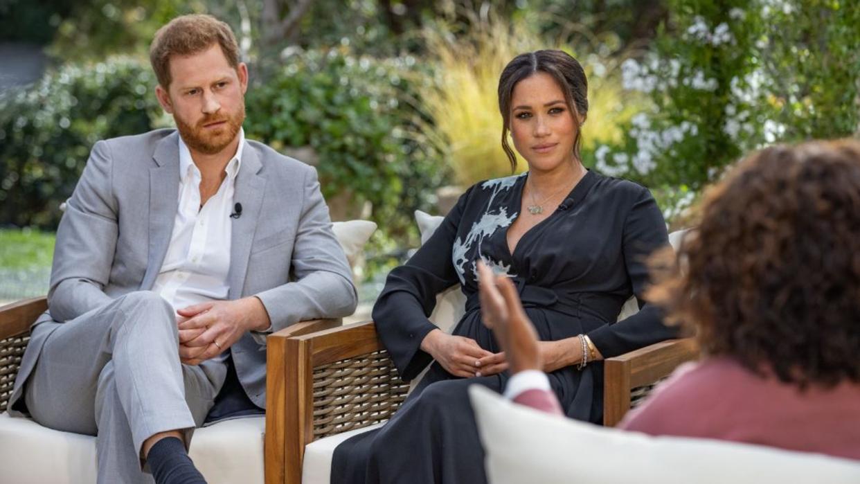 The Duke and Duchess of Sussex's interview with Oprah Winfrey was watched by 11.1 million people when it was broadcast on ITV on 7 March. (CBS)