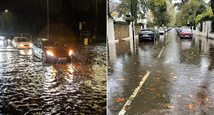 Flooding in London on 2 and 3 November, 2022
