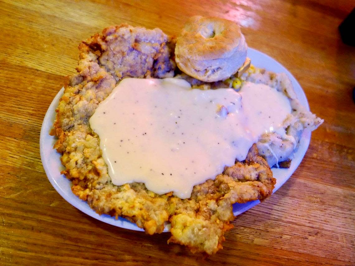 A chicken-fried steak at Texaz Grill in Phoenix, Arizona.