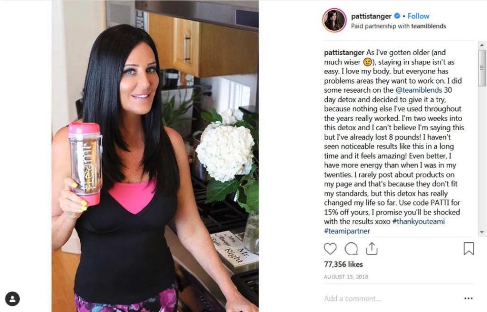 Patti stanger ftc influencers detox tea