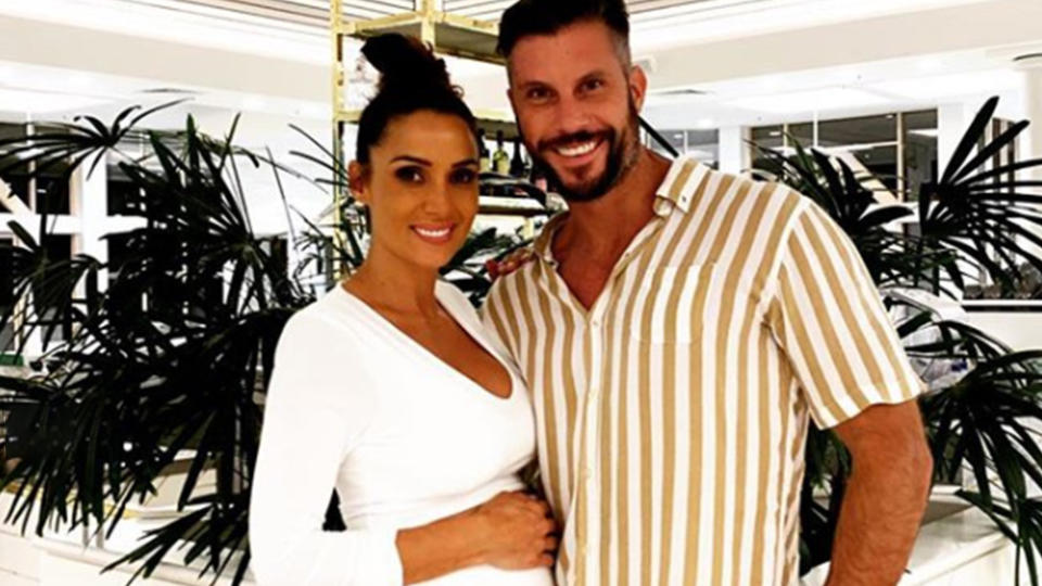 A photo of Sam Wood and his pregnant wife Snezana.