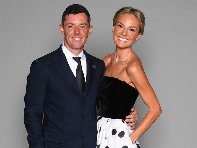 <p>Ross Kinnaird/Getty</p> Rory McIlroy and Erica McIlroy at the 2018 Ryder Cup Gala