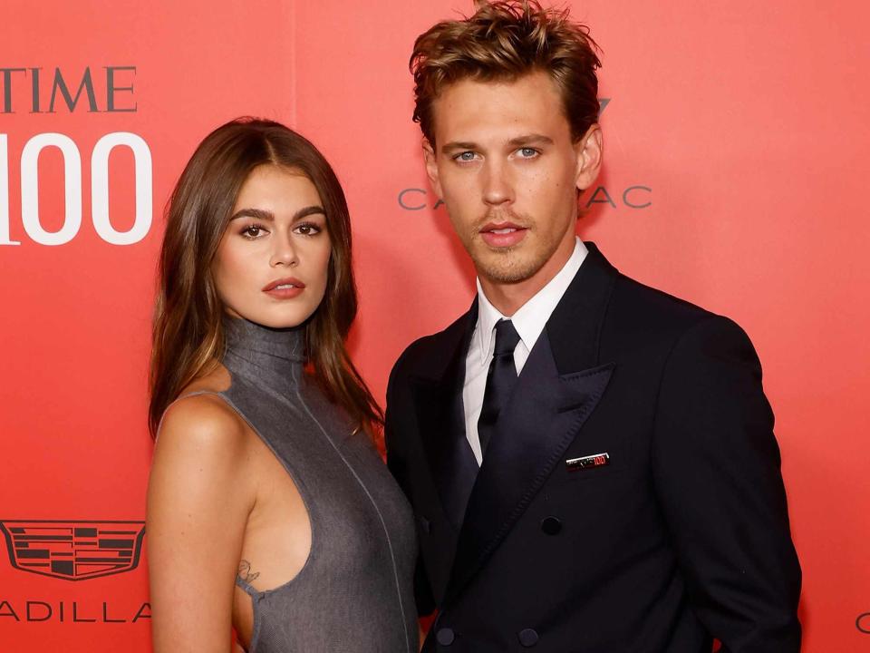 <p>Taylor Hill/FilmMagic</p> Kaia Gerber and Austin Butler attend the 2023 Time100 Gala on April 26, 2023