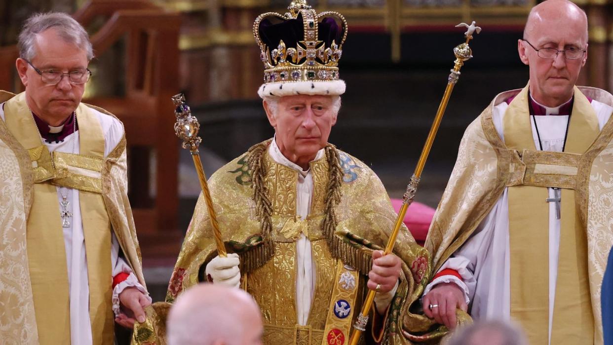 their majesties king charles iii and queen camilla coronation day