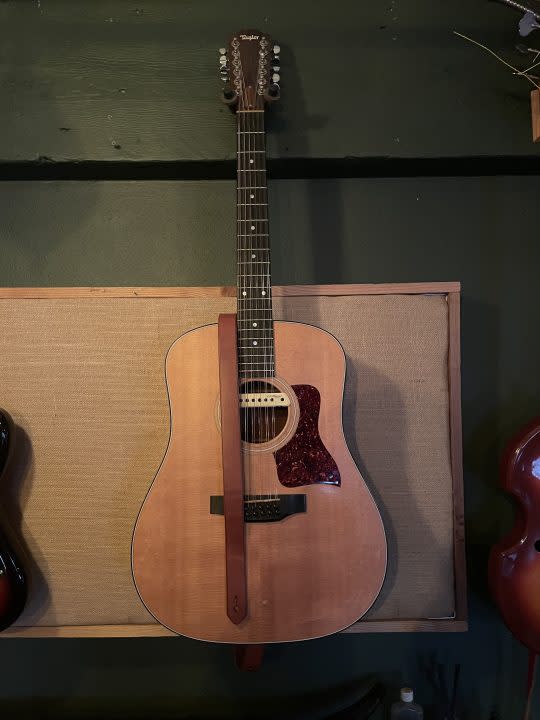 This Taylor 450 12-string acoustic guitar was stolen from Collin Hegna's studio at the end of Feb. 2024 (Courtesy: Collin Hegna)