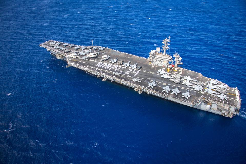 <strong>參加環太平洋演習的美軍卡爾文森號航空母艦（USS Carl Vinson CVN-70）。（圖／翻攝X@USNavy）</strong>