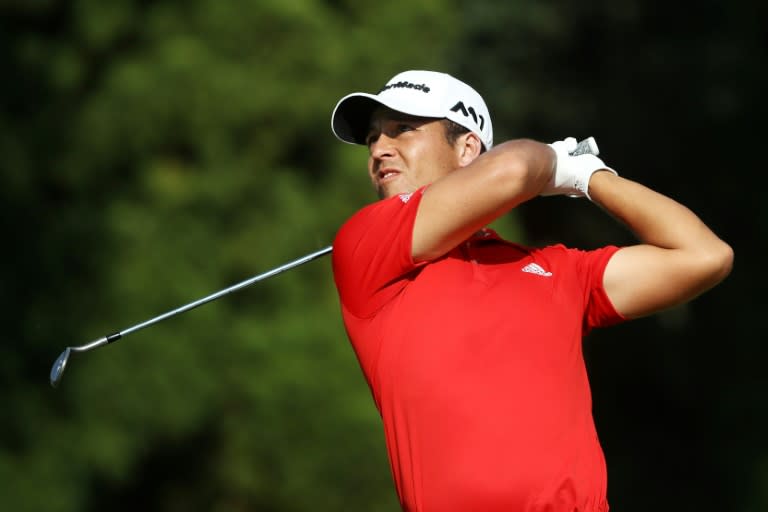 Xander Schauffele of the US plays a shot during the third round of the TOUR Championship, at East Lake Golf Club in Atlanta, Georgia, on September 23, 2017