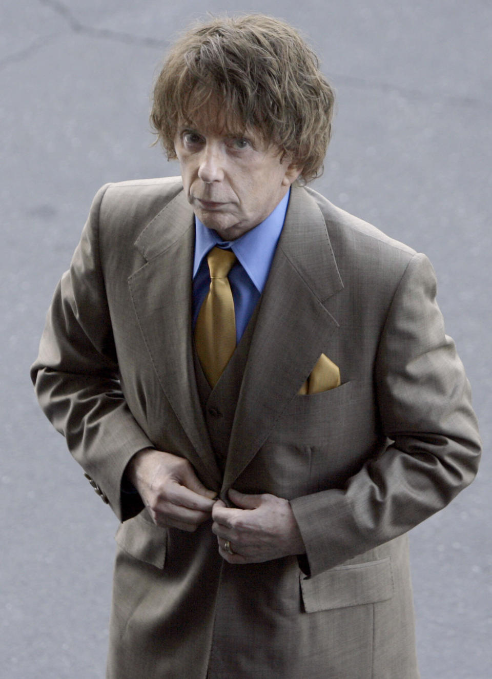 Phil Spector arriving at Los Angeles Superior Court in 2007. Source: AP