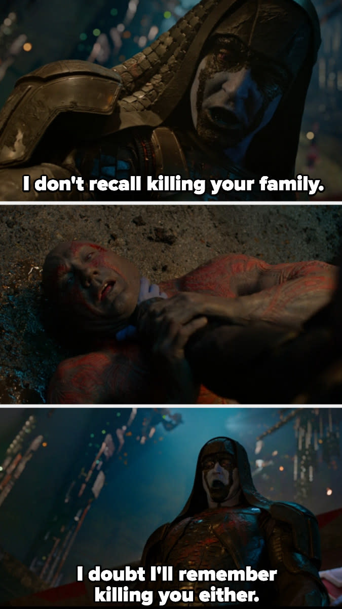 Ronan saying, "I don't recall killing your family."