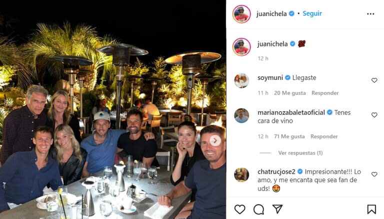 Juan Ignacio Chela, otro de los presentes en la visita de Ben Stiller
Foto: Instagram @juanichela