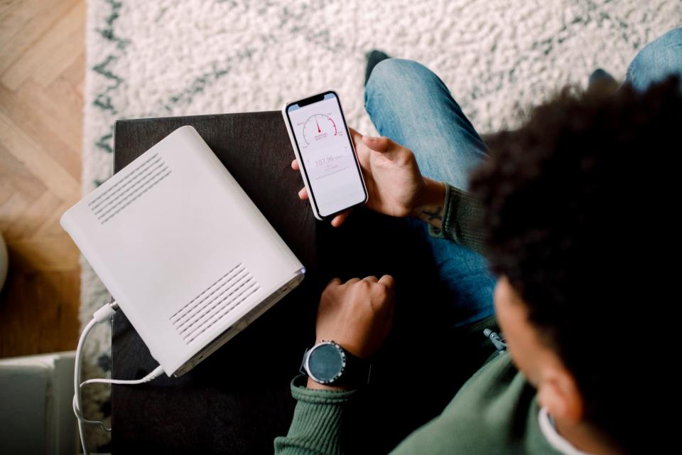 teen checking wifi internet connection