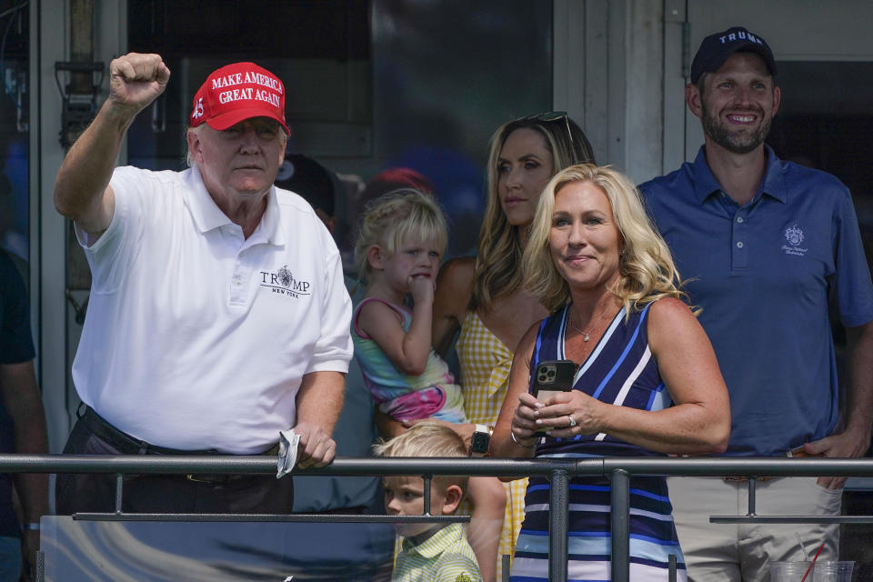 Donald Trump and family members, and Marjorie Taylor Greene.